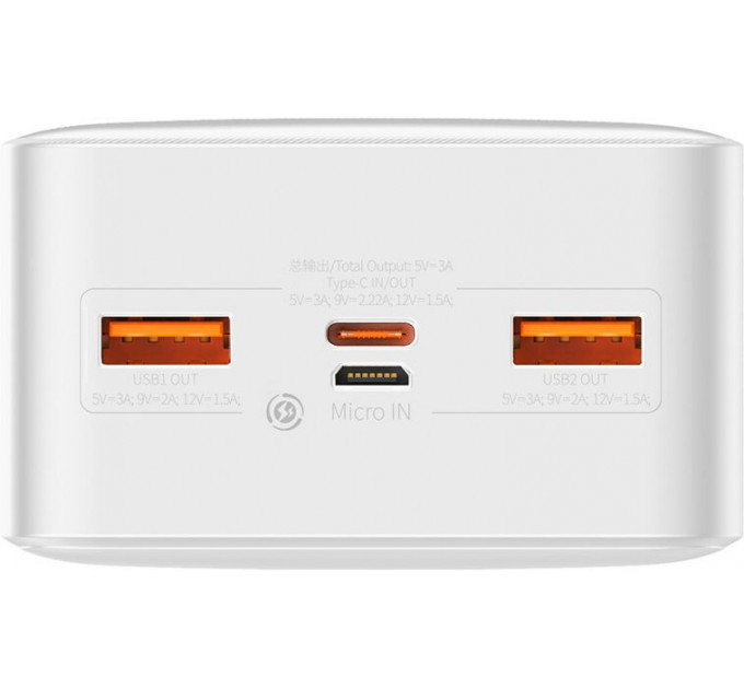 Внешний аккумулятор Power Bank Baseus Bipow 30000mAh 20W Display White (PPDML-N02)