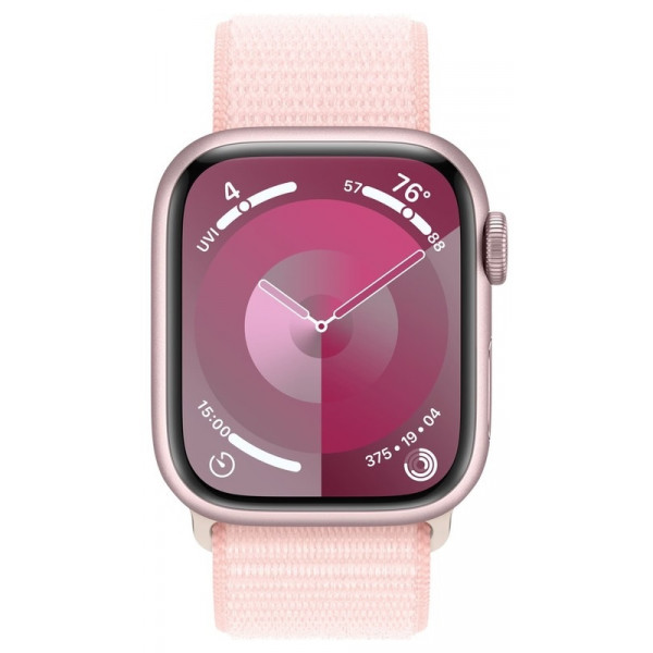 Apple Watch Series 9 GPS 41mm Pink Aluminium with Light Pink Sport Loop (MR953)
