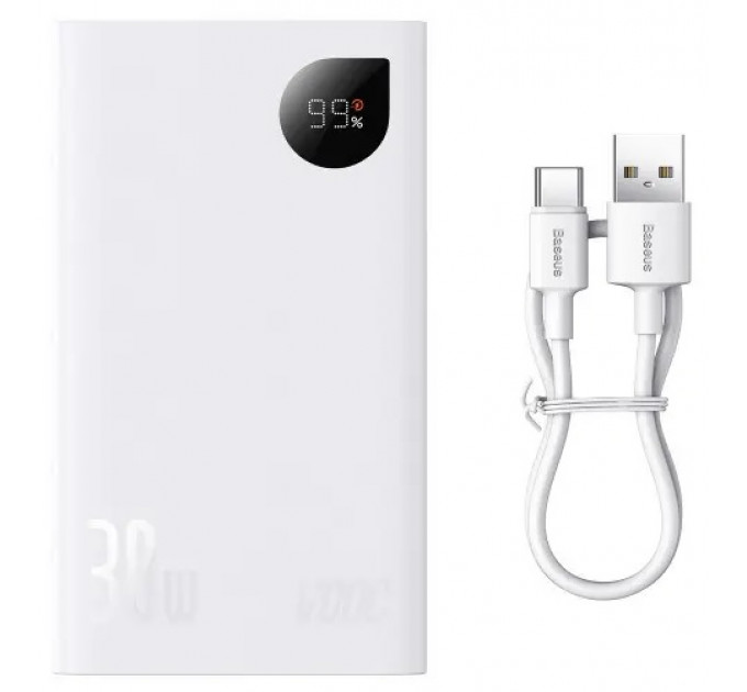 Внешний аккумулятор Power Bank Baseus Adaman 2 20000 mAh 30W White (PPAD050002)