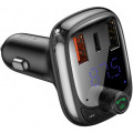 Автомобільний зарядний FM Модулятор Baseus T-Typed S-13 Bluetooth MP3 Car Charger (CCTM-B01) Black