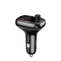 Автомобильный зарядный FM Модулятор Baseus T-Typed S-13 Bluetooth MP3 Car Charger (CCTM-B01) Black