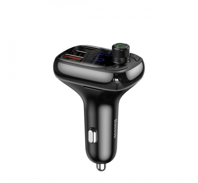 Автомобильный зарядный FM Модулятор Baseus T-Typed S-13 Bluetooth MP3 Car Charger (CCTM-B01) Black