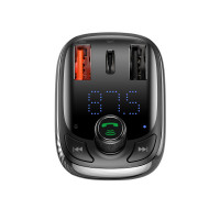 Автомобільний зарядний FM Модулятор Baseus T-Typed S-13 Bluetooth MP3 Car Charger (CCTM-B01) Black