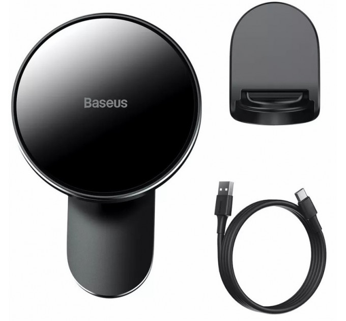 Автотримач із бездротовою зарядкою Baseus Big Energy 15W Black