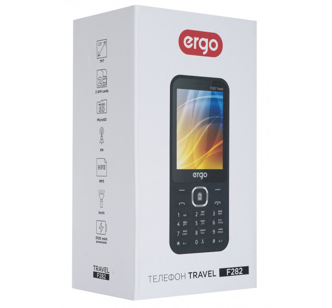 Мобильный телефон Ergo F282 Dual Sim Black