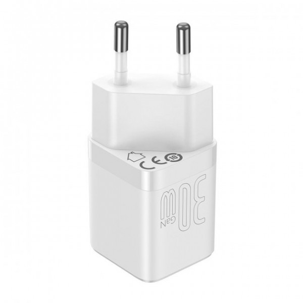 Сетевое зарядное устройство Baseus GaN3 Fast Charger 30W 1 Type-C White