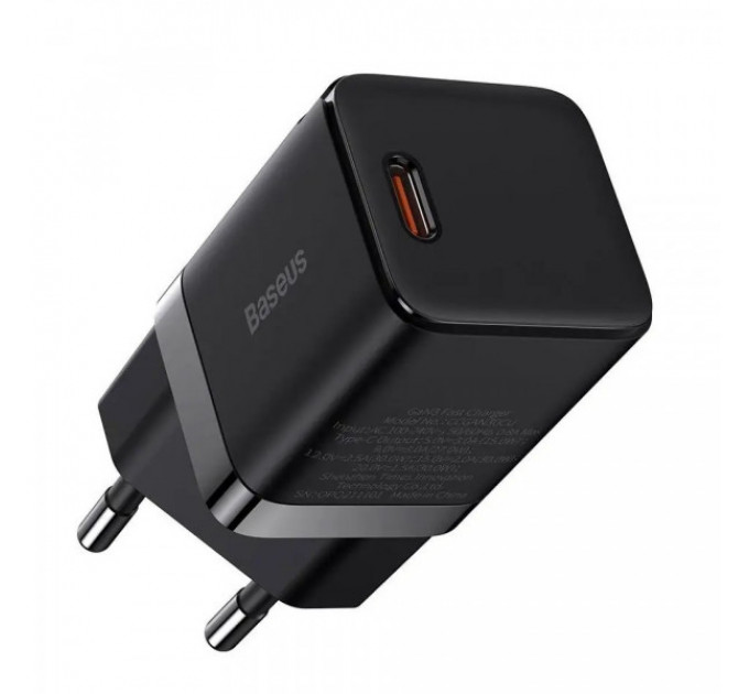 Сетевое зарядное устройство Baseus GaN3 Fast Charger 30W 1 Type-C Black