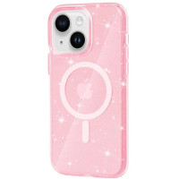 Чохол Galaxy Sparkle MagFit для iPhone 13/14 Pink+Glitter