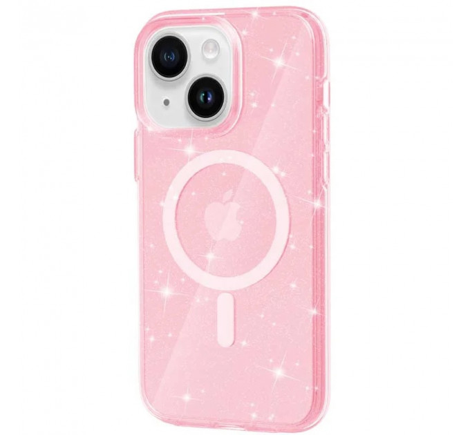 Чохол Galaxy Sparkle MagFit для iPhone 13/14 Pink+Glitter