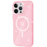 Чехол Galaxy Sparkle MagFit для iPhone 13 Pro Pink+Glitter