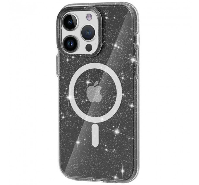 Чохол Galaxy Sparkle MagFit для iPhone 13 Pro Max Black+Glitter