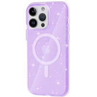 Чехол Galaxy Sparkle MagFit для iPhone 14 Pro Max Purple+Glitter