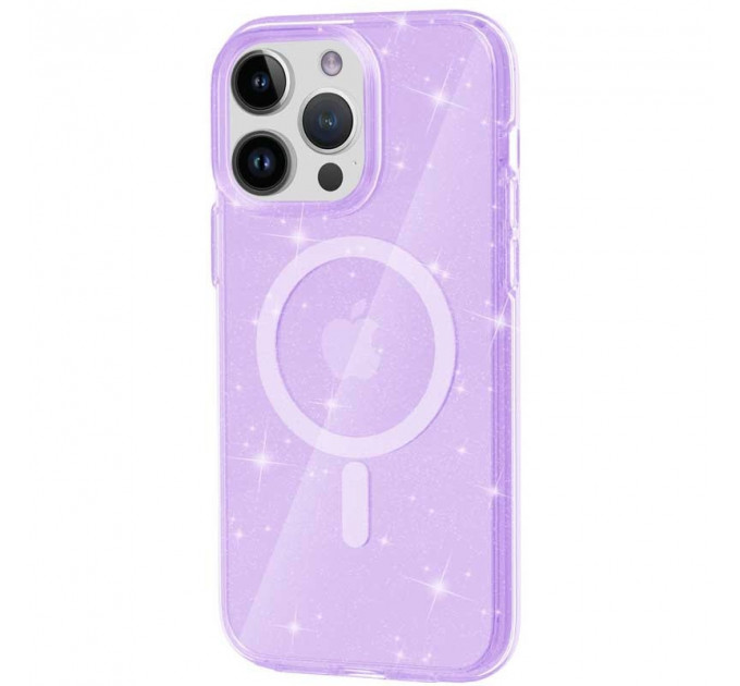 Чохол Galaxy Sparkle MagFit для iPhone 14 Pro Max Purple+Glitter