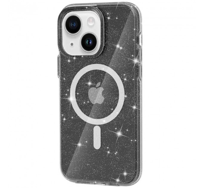 Чехол Galaxy Sparkle MagFit для iPhone 15 Black+Glitter