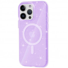 Чехол Galaxy Sparkle MagFit для iPhone 15 Pro Purple+Glitter