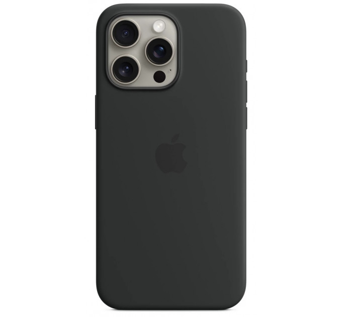 Чохол Silicone Matte Case With MagSafe iPhone 15 Pro Max Black