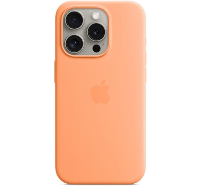 Чохол Silicone Case MagSafe & SplashScreen iPhone 15 Pro Max Orange Sorbet