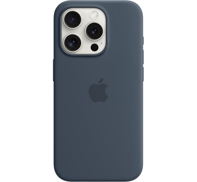 Чехол Silicone Case MagSafe & SplashScreen iPhone 15 Pro Storm Blue