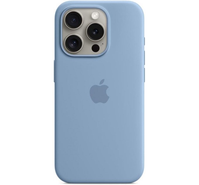 Чохол Silicone Case MagSafe та SplashScreen для iPhone 15 Pro Max Winter Blue