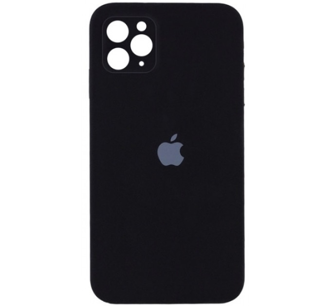 Силиконовая накладка Silicone Case Square iPhone 12 Pro Max Black