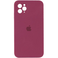 Силиконовая накладка Silicone Case Square iPhone 12 Pro Max Maroon