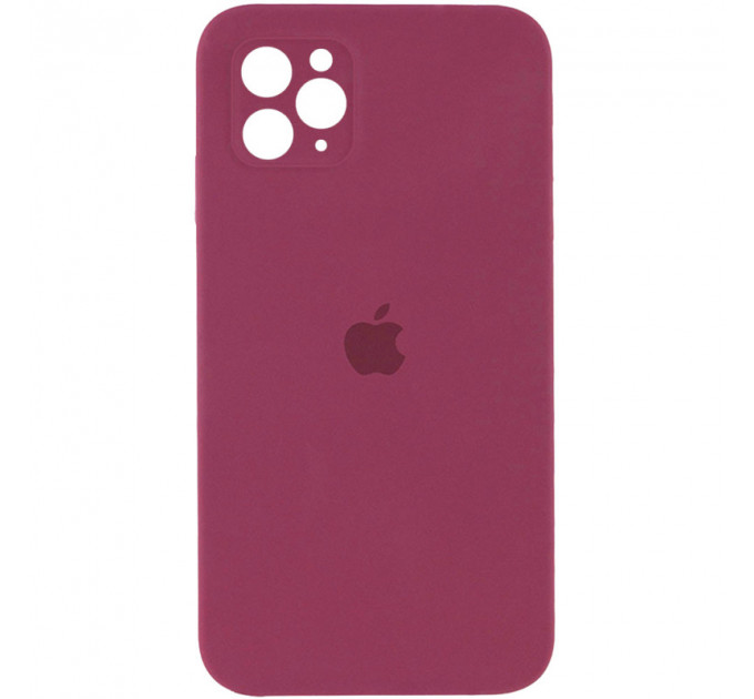 Силиконовая накладка Silicone Case Square iPhone 11 Pro Max Maroon