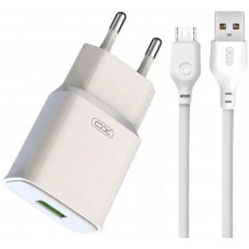 Мережевий зарядний пристрій XO L92D QC3.0 18W Micro Cable