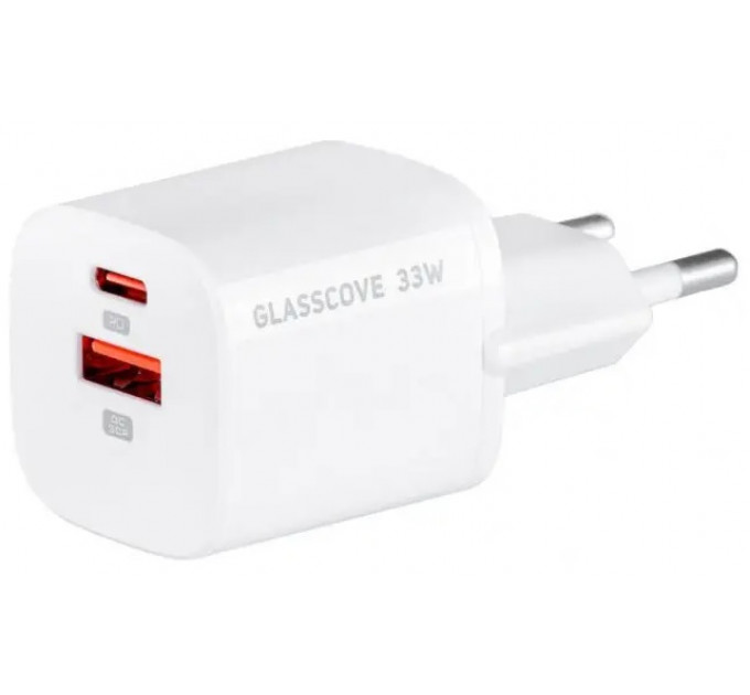 Мережевий зарядний пристрій Glasscove 33W GAN 2-PORT TYPE-C + USB TC-099BPQ33