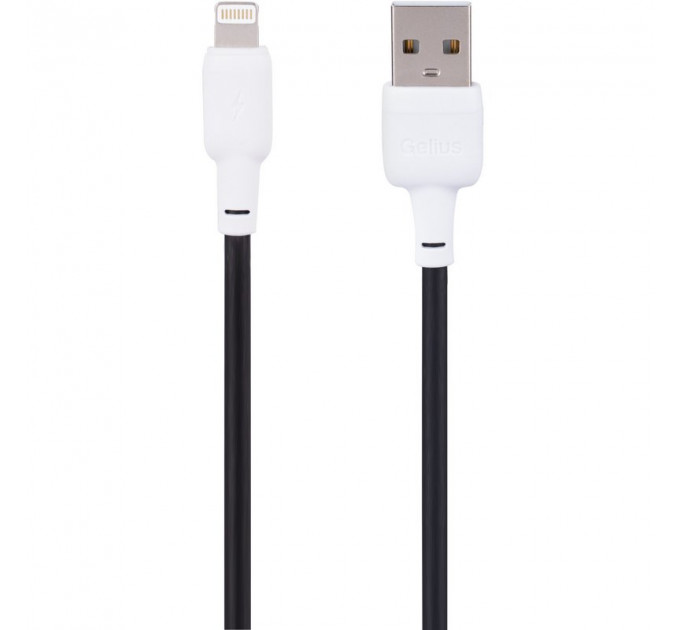 Кабель USB Gelius Full Silicon GP-UCN001L Lightning 1.2m (18W) Black/White