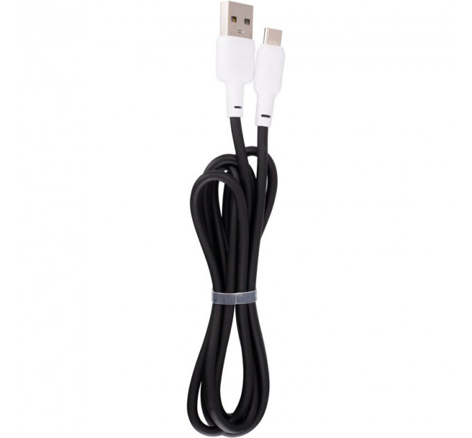 Кабель USB Gelius Full Silicon GP-UCN001M MicroUSB 1.2m (18W) Black/White