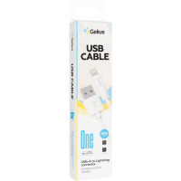 Кабель USB Gelius One GP-UC118 Lightning 2m (12W) White