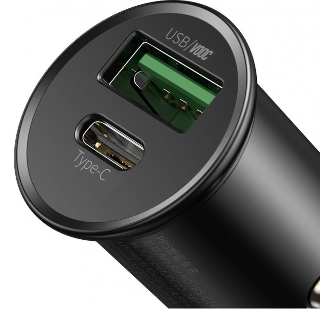 Автомобильное зарядное устройство Baseus Circular Metal PPS 30W USB