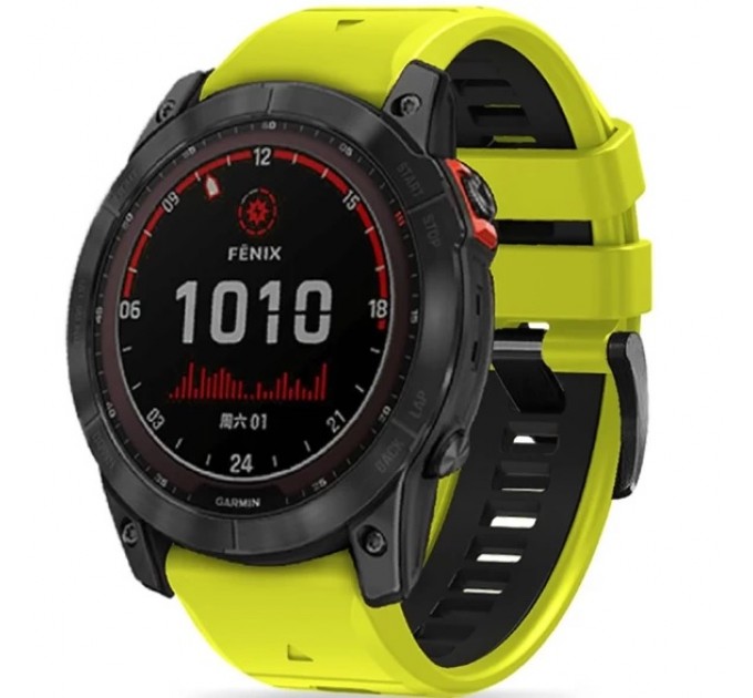 Ремешок Tech-Protect IconBand Pro для Garmin Fenix 3 | 5X | 3HR | 5X Plus | 6X | 6X Pro | 7X Lime Black (9319456605129)