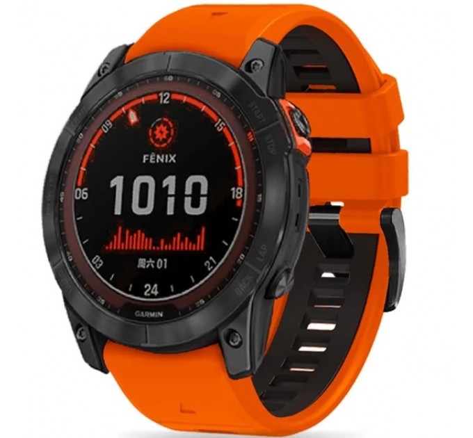 Ремінець Tech-Protect IconBand Pro для Garmin Fenix 3 | 5X | 3HR | 5X Plus | 6X | 6X Pro | 7X Orange Black (9319456605136)