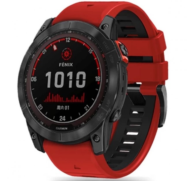 Ремінець Tech-Protect IconBand Pro для Garmin Fenix 3 | 5X | 3HR | 5X Plus | 6X | 6X Pro | 7X Red Black (9319456605105)