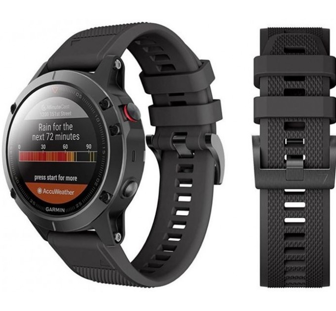 Ремінець Tech-Protect Smooth для Garmin Fenix 3 | 5X | 3HR | 5X Plus | 6X | 6X Pro | 7X Black (5906735412598)