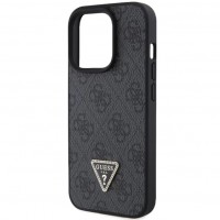 Чохол Guess зі шкіри 4G Diamond Triangle для iPhone 15 Pro Black (GUHCP15LP4TDPK)