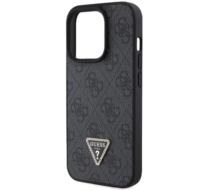 Чехол Guess Leather 4G Diamond Triangle для iPhone 15 Pro Black (GUHCP15LP4TDPK)