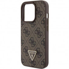 Чохол Guess Leather 4G Triangle Strass для iPhone 15 Pro Max Brown (GUHCP15XP4TDPW)