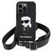 Чехол Karl Lagerfeld Crossbody Silicone Ikonik для iPhone 15 Pro Max Black (KLHCP15XSCBSKNK)