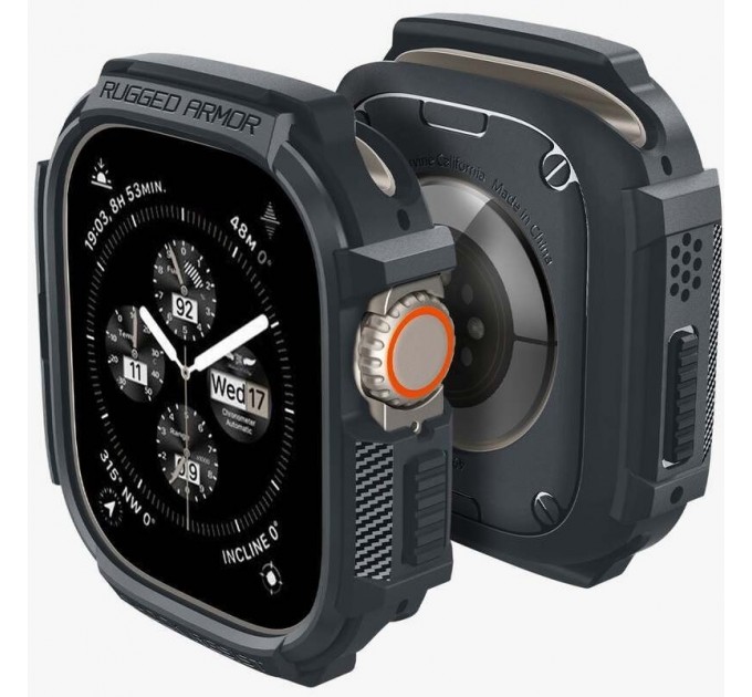 Чехол Spigen Rugged Armor для Apple Watch Ultra 2/1 49mm Dark Grey (ACS07385)