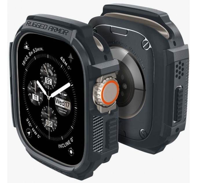 Чохол Spigen Rugged Armor для Apple Watch Ultra 2/1 49mm Dark Grey (ACS07385)