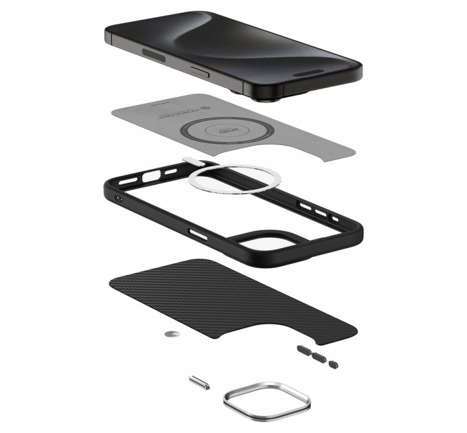 Чехол Spigen Enzo Aramid MagFit для iPhone 15 Pro Max Matte Black (ACS07044)
