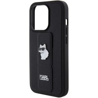 Чохол Karl Lagerfeld Gripstand Saffiano Choupette Pins для iPhone 15 Pro Black (KLHCP15LGSACHPK)