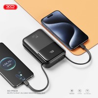 Зовнішній акумулятор Power Bank XO PR234 20000mAh PD20W + QC22.5W with iP/Type-C cable Black