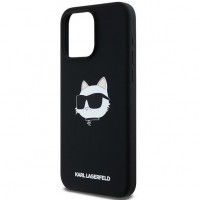 Чохол Karl Lagerfeld Silicone Choupette Head для iPhone 15 Pro Max Black with MagSafe (KLHMP15XSCHPPLK)