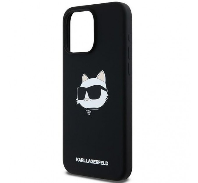 Чехол Karl Lagerfeld Silicone Choupette Head для iPhone 15 Pro Max Black with MagSafe (KLHMP15XSCHPPLK)