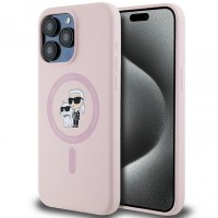 Чехол Karl Lagerfeld Silicone Karl & Choupette Ring для iPhone 15 Pro Max Pink with MagSafe (KLHMP15XSCMKCRHP)