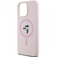 Чохол Karl Lagerfeld Silicone Karl & Choupette Ring для iPhone 15 Pro Max Pink with MagSafe (KLHMP15XSCMKCRHP)