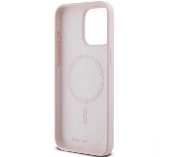 Чехол Karl Lagerfeld Silicone Karl & Choupette Ring для iPhone 15 Pro Max Pink with MagSafe (KLHMP15XSCMKCRHP)